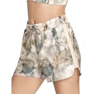 Johnny Was Calme Women's Medium Abstract Beige Running Shorts Elements NWT